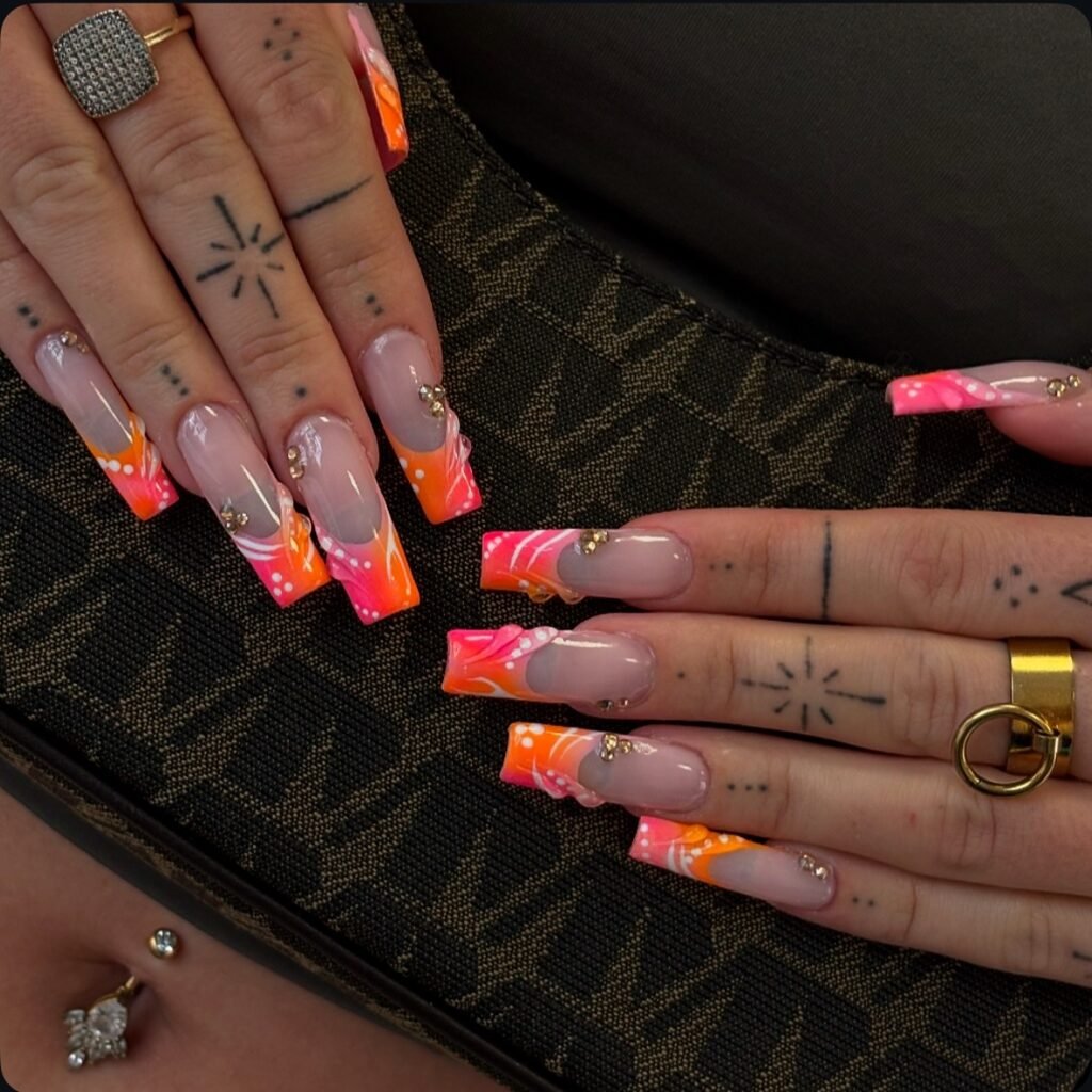 Sunset Color Block Tips