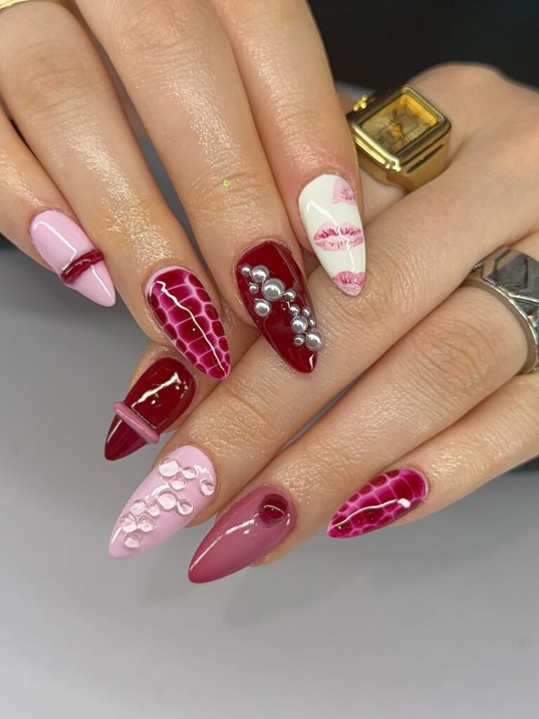 Textured Pink Kisses