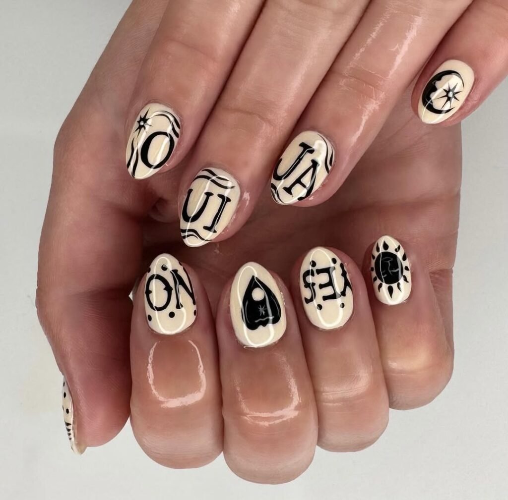 Vintage Ouija Rose Nails