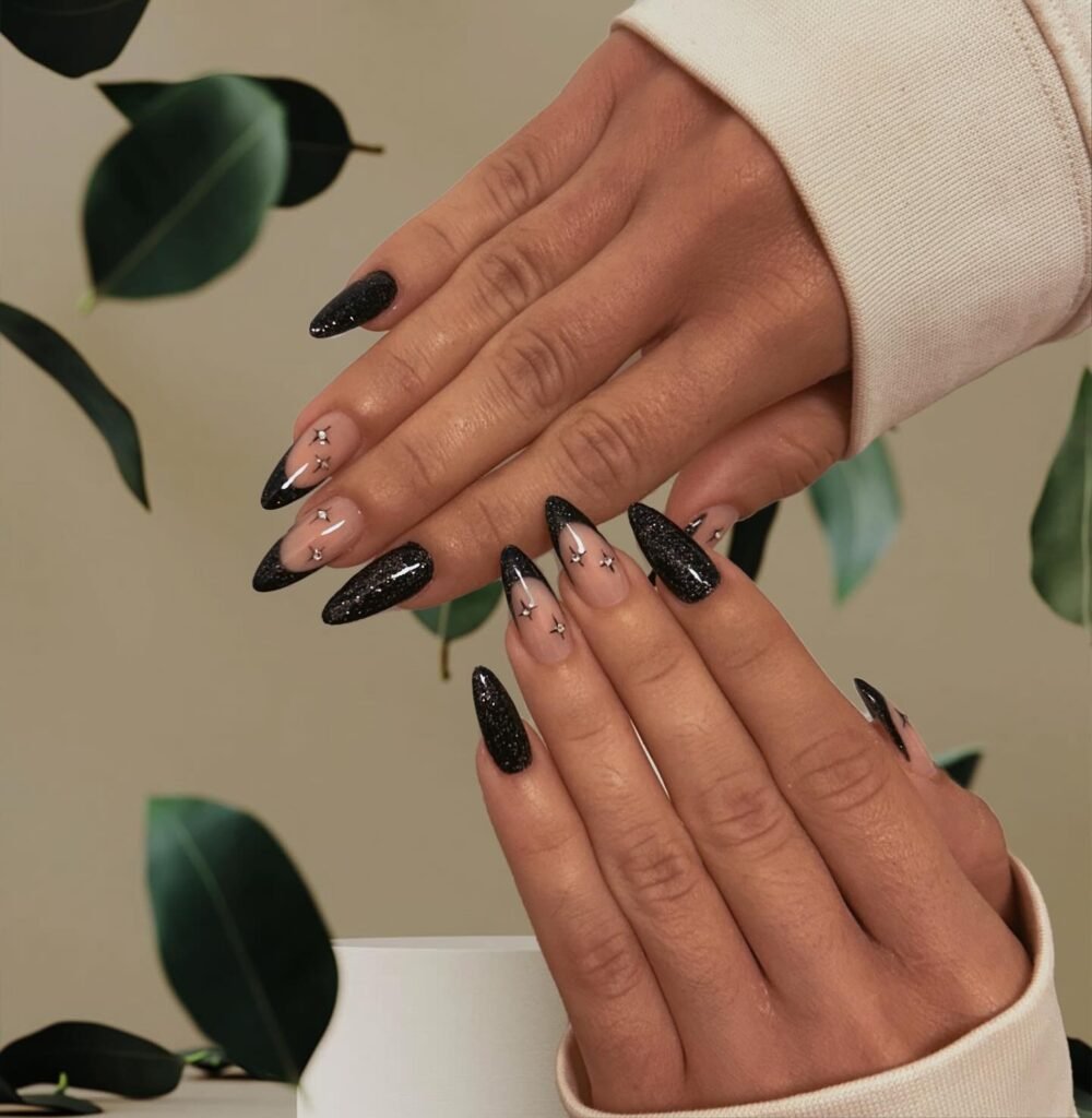 Glitter Almond Black