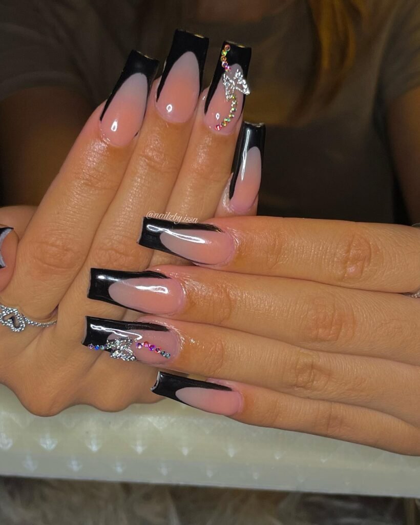 Rhinestone French Tips