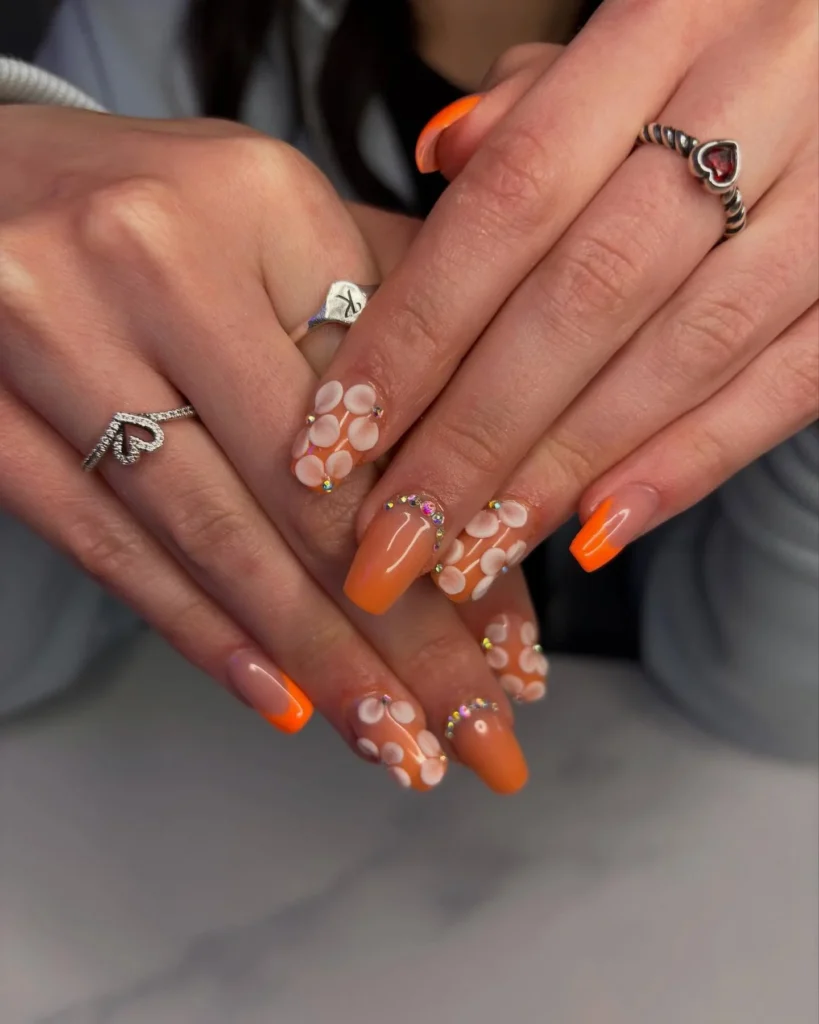 Floral Gem Nails