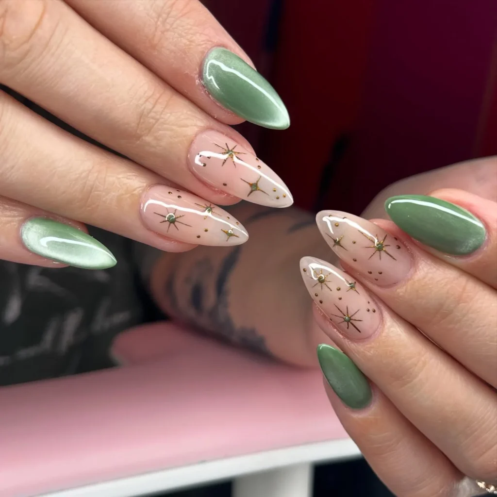 Gold Star Jade Nails