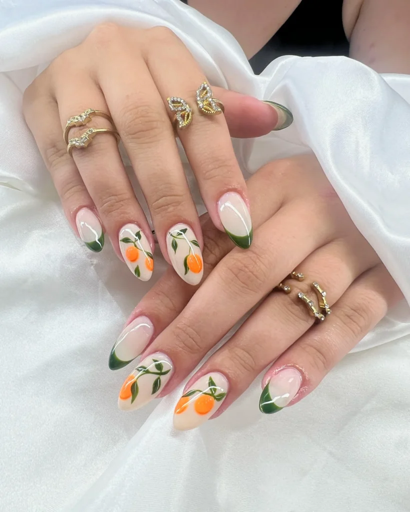 Green Tip Citrus Nails