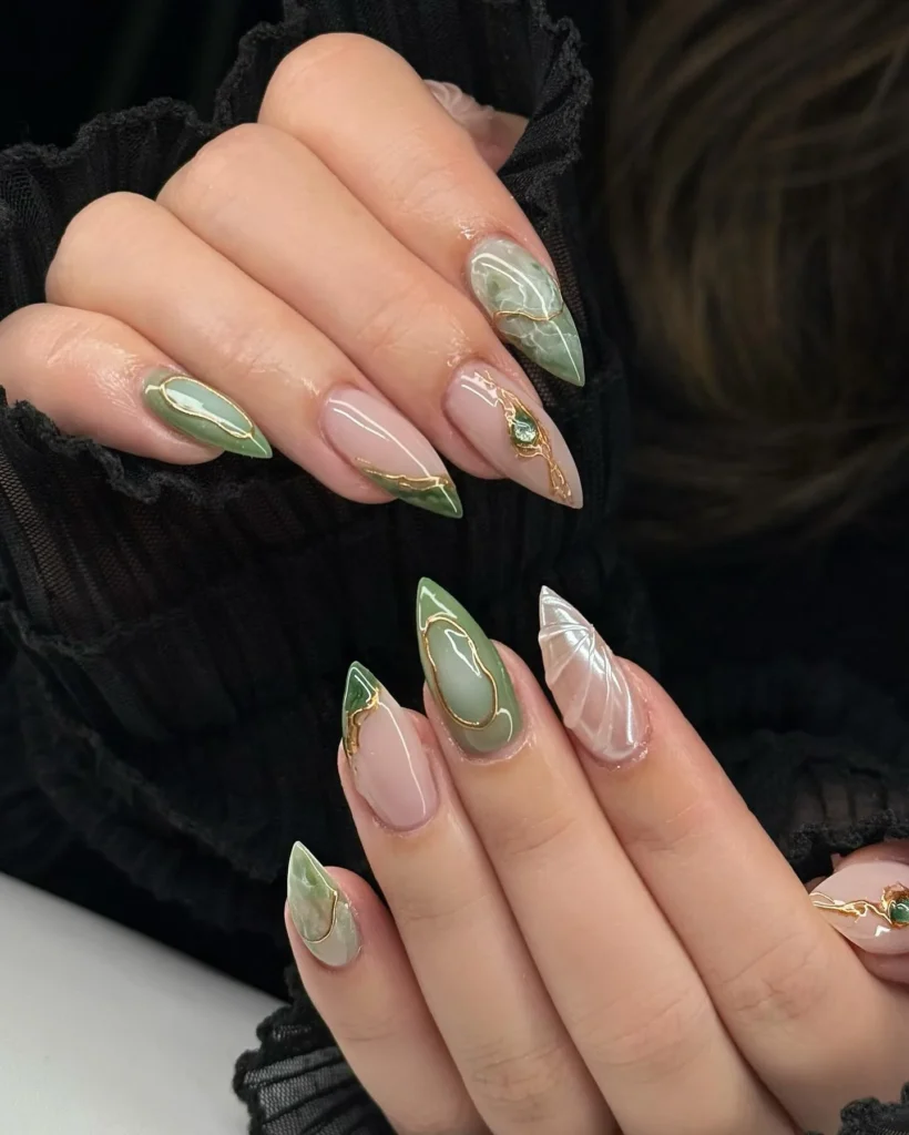 Mixed Jade Luxury Nails