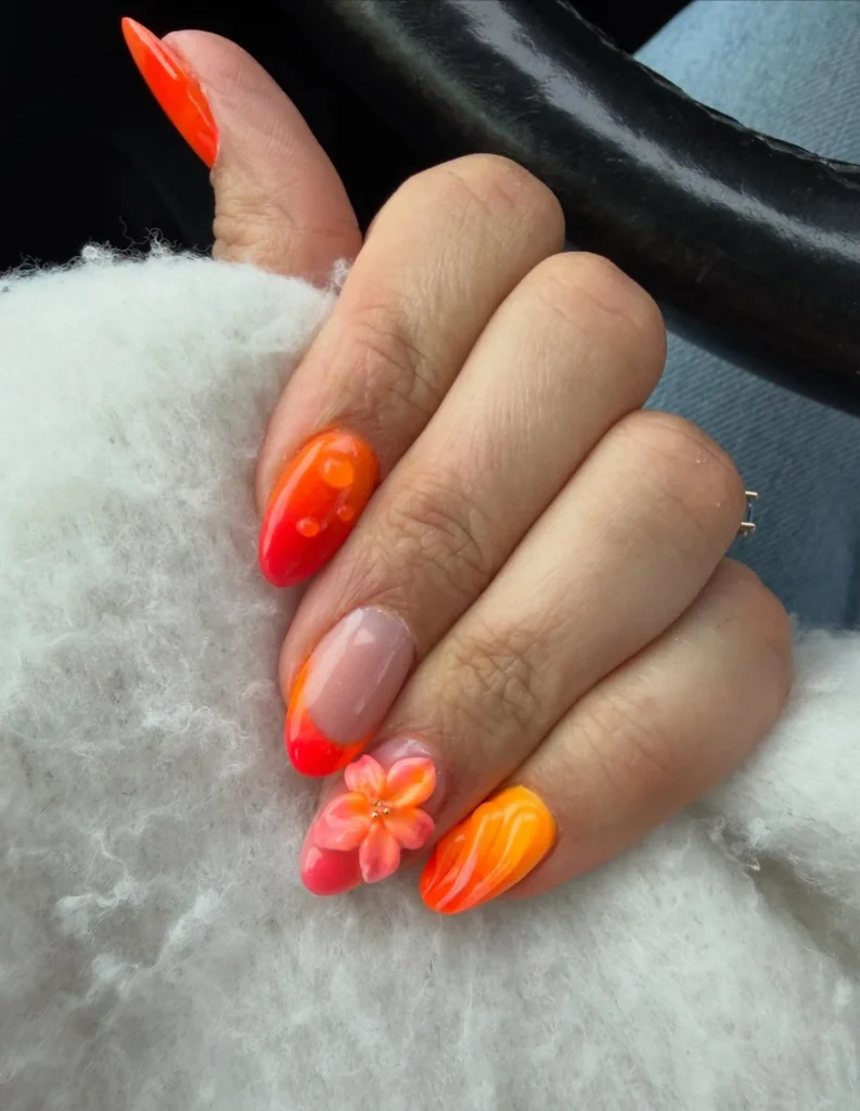 Sunset Bloom Nails