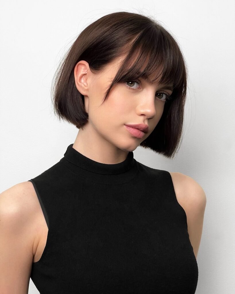 Classic French Bob with Wispy Bangs