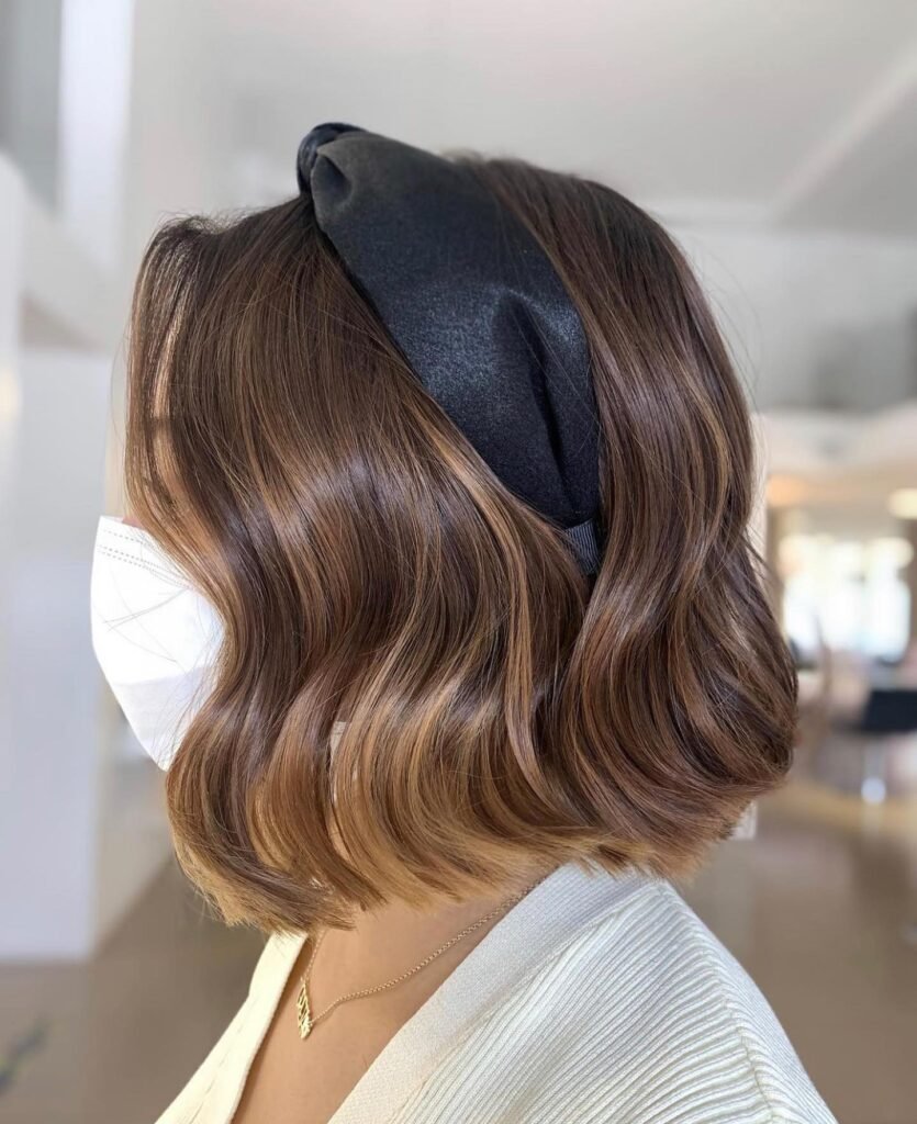 Soft Wavy Bob with Statement Headband