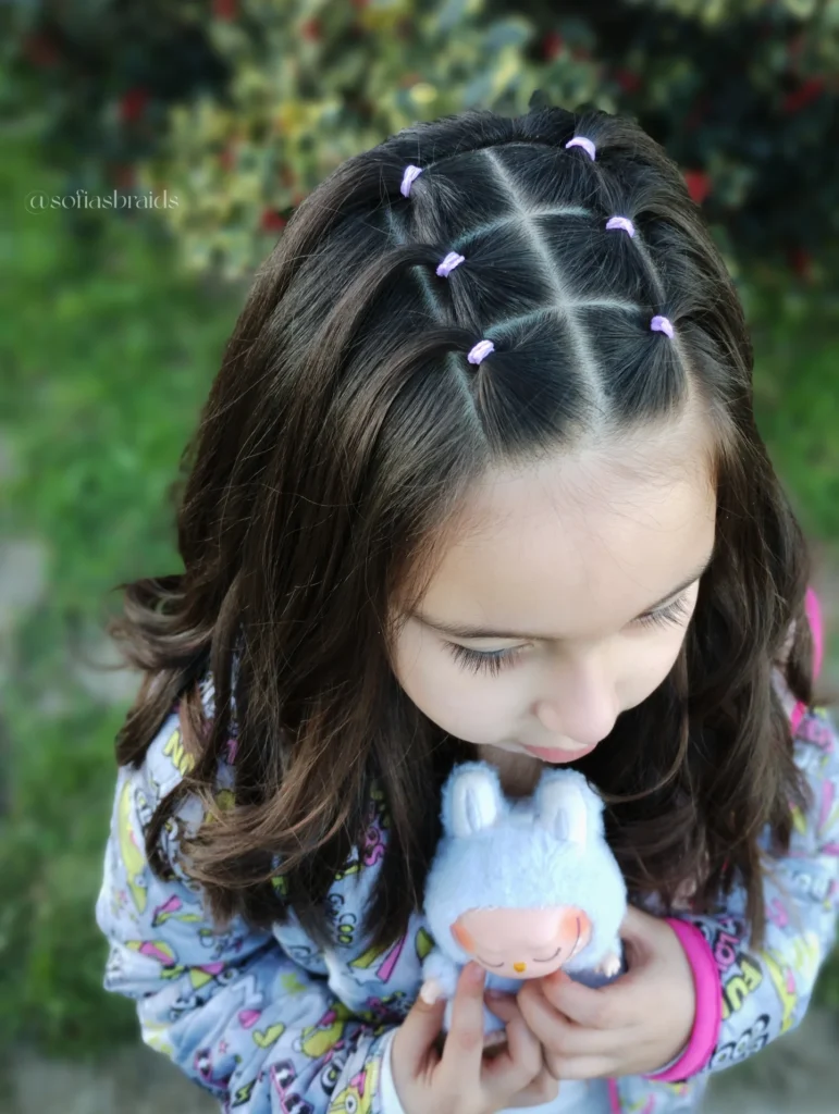 Mini Rubber Band Crown Hairstyle