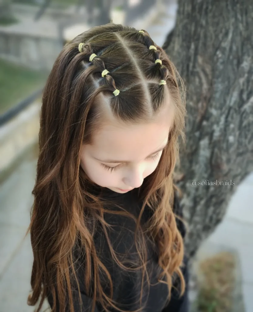 Mini Rubber Band Rows With Loose Hair