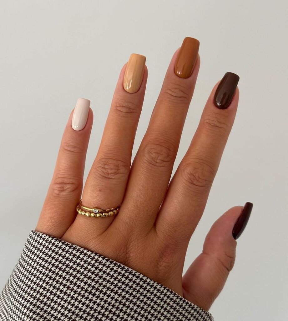 Warm Neutral Brown Summer Nails