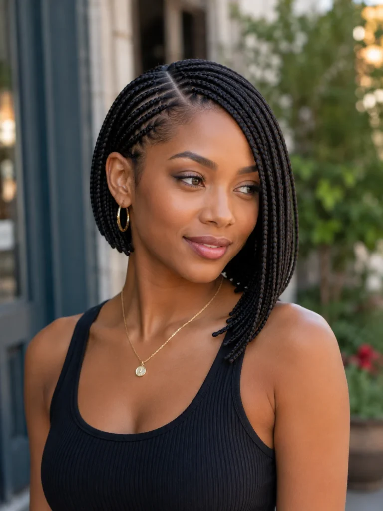 Asymmetrical Braided Bob