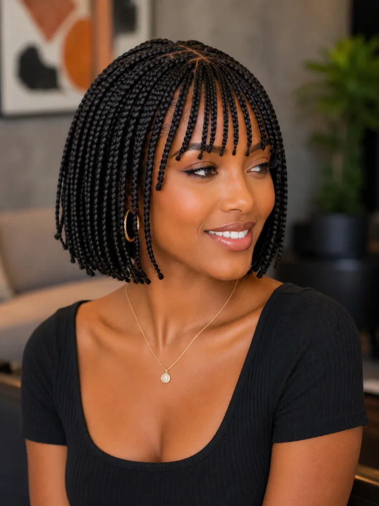 Short Braids With Bangs