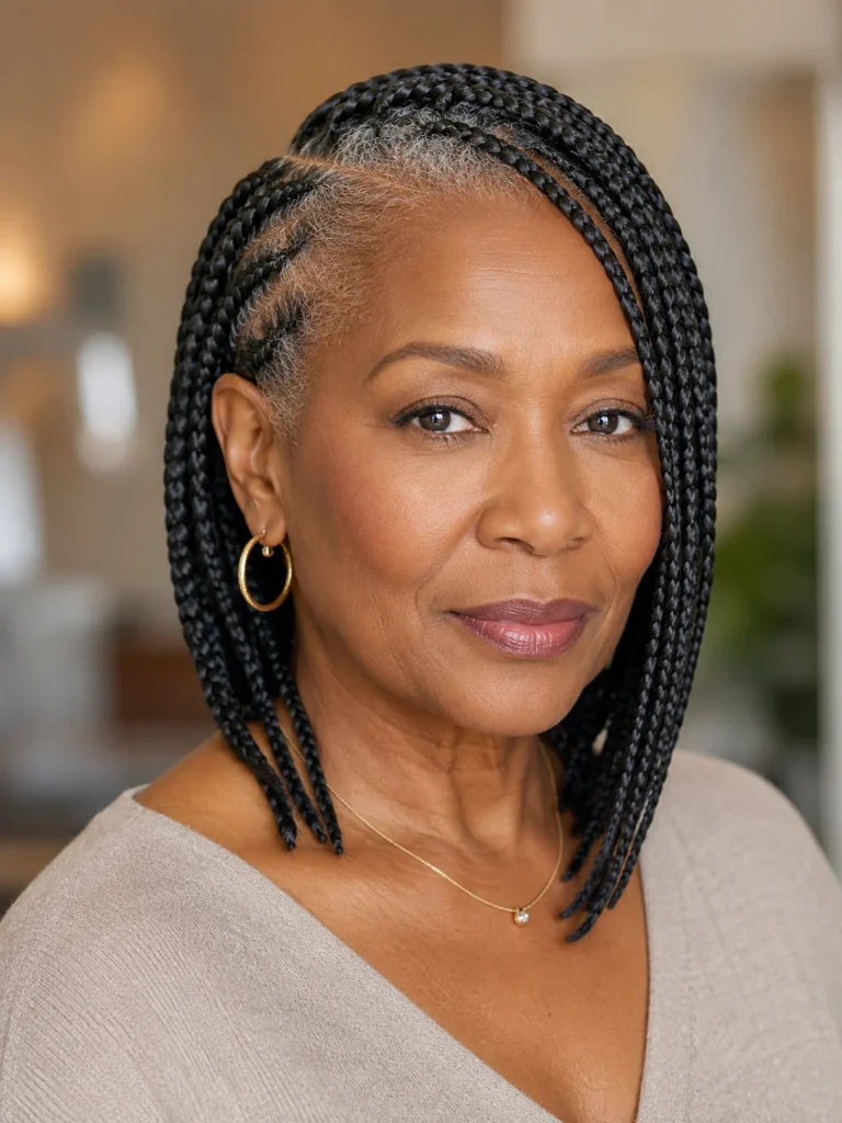 Side-Swept Feed-In Braids